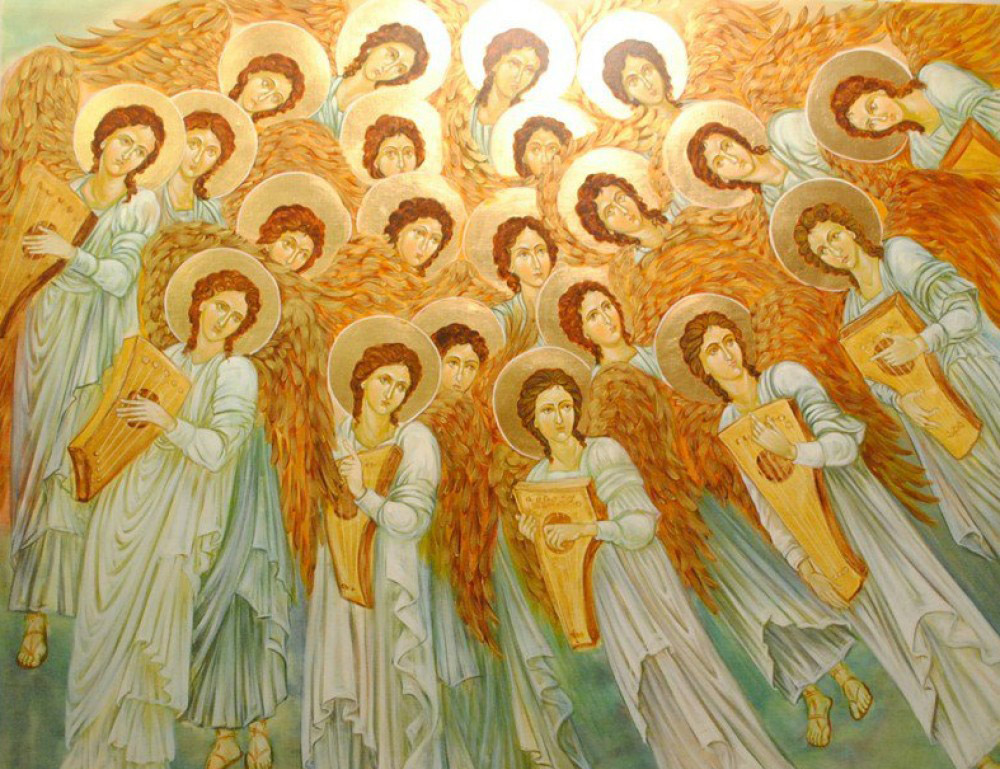 Любить молиться петь святое назначенье урок музыки. Сонмы ангелов Джотто. Икона сонм Архангелов. Ангелы воинство небесное.
